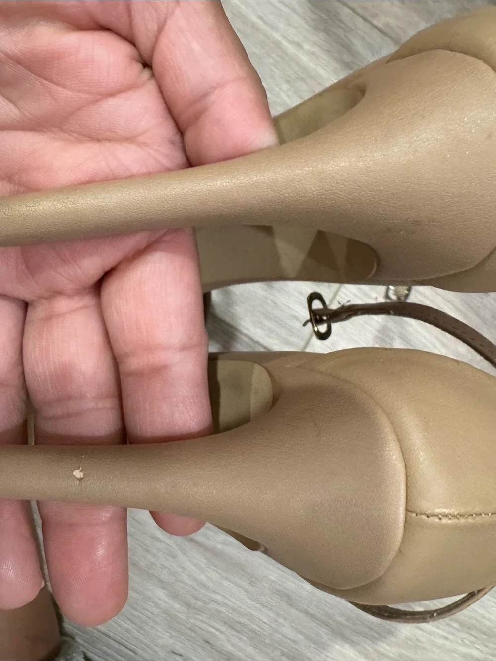 Steve Madden Beige Ankle-Strap Heeled Sandals